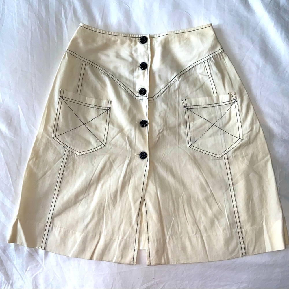 St Cloud Vintage 80’s office pencil skirt high waist black stitching panel 4